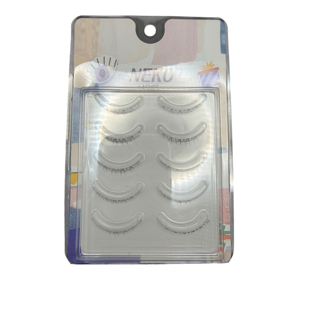 Neko False Eyelashes Women OS Black Lashes Wispy Natural Look 5 Pairs Pack